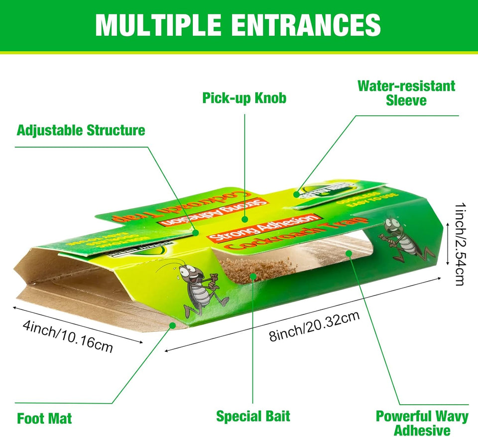 10Pcs Cockroach Killer Roach Traps with Bait Cockroach Repeller