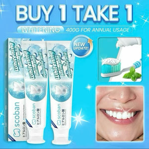 【FDA APPROVED SCoban teeth Whitening toothpaste Hyaluronic Acid Dual-Effect and Scoban mouth spray Fresh Breath