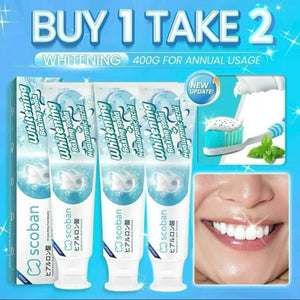 【FDA APPROVED SCoban teeth Whitening toothpaste Hyaluronic Acid Dual-Effect and Scoban mouth spray Fresh Breath