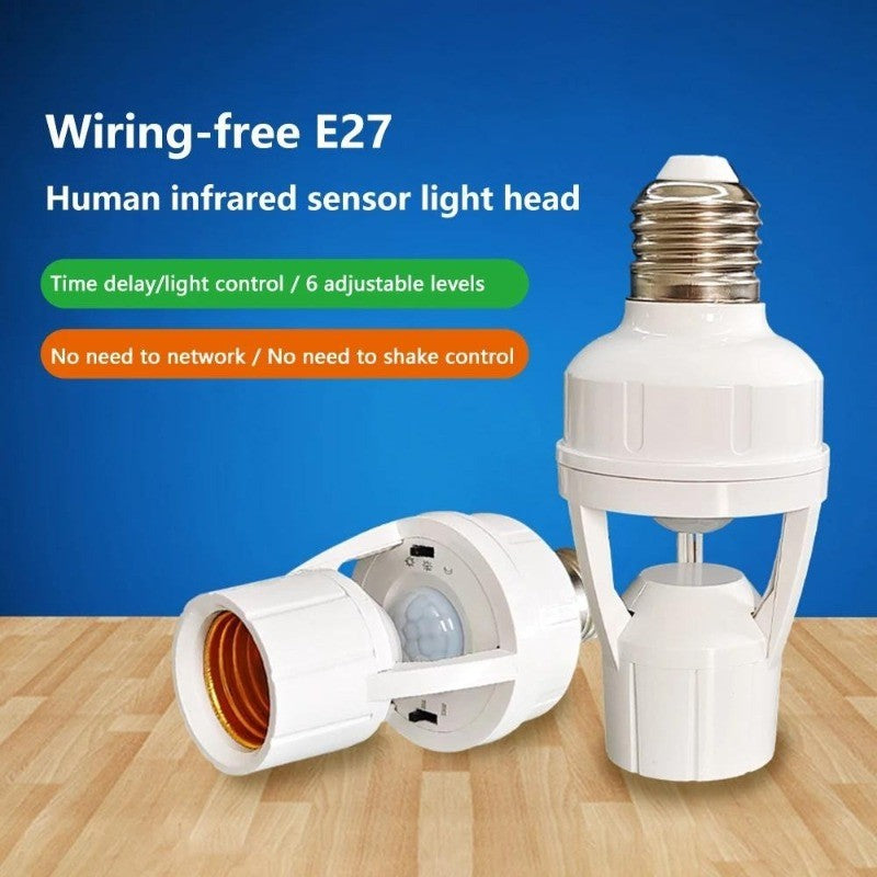 Smart Led Bulb Switch 360 Degrees PIR Motion Sensor E27 Lamp Base Bulb Holder Socket Adapter Converter AC 85-265V