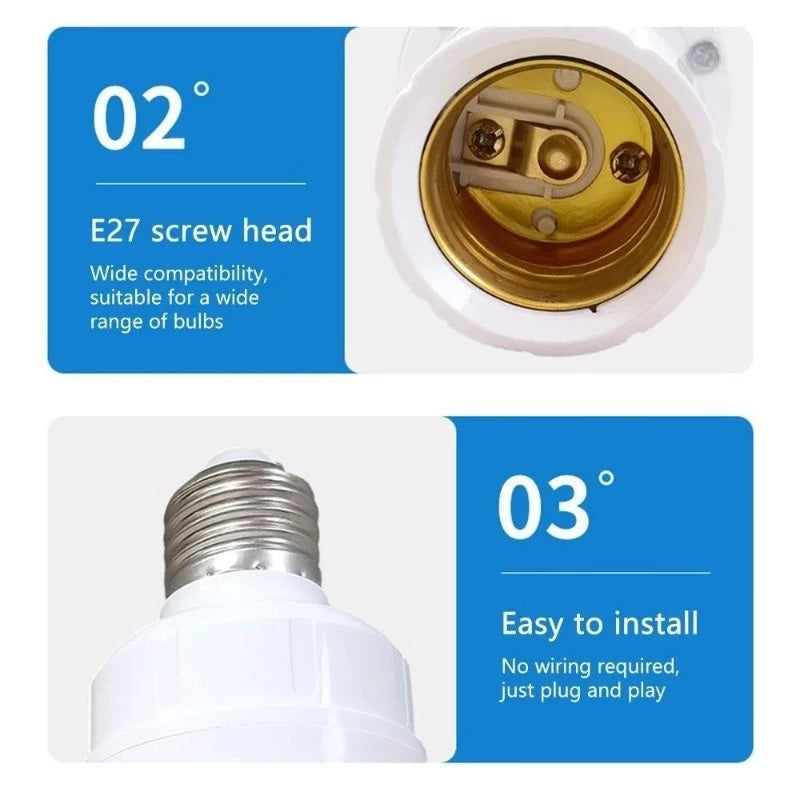 Smart Led Bulb Switch 360 Degrees PIR Motion Sensor E27 Lamp Base Bulb Holder Socket Adapter Converter AC 85-265V